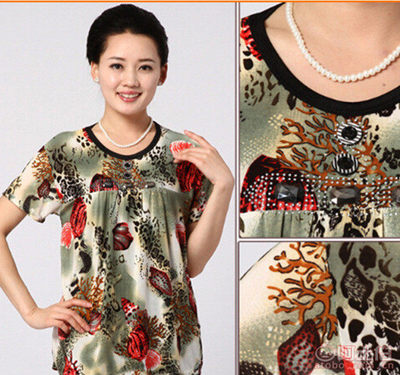 【無2016新款中老年女裝媽媽裝印花短袖T恤衫地?cái)偱芙浽磁l(fā)】深圳市寶安區(qū)石巖藍(lán)灣嘉繡服裝批發(fā)商行 - 產(chǎn)品庫